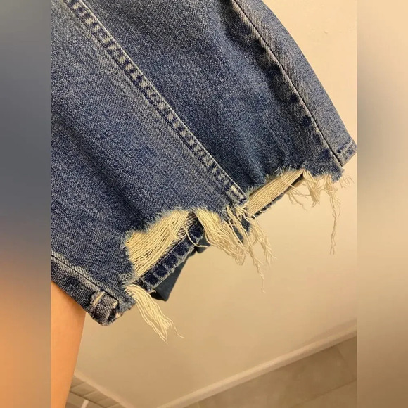 MOTHER The Flirt Fray Straight Leg Jeans Cold Feet Blue Size 24 - Picture 7 of 9